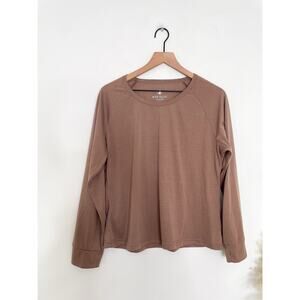 3/$20 ⭐️ Body Glove Long Sleeve Scoop Neck Tee Activewear Top XL Tan Athleisure
